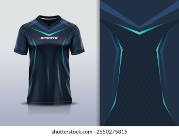 Línea aguda de la maqueta de la Plantilla del diseño del jersey del deporte para el fútbol, correr, eSports, color gris verde