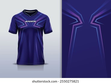 Modelo de design de camisa de esporte mockup linha afiada para corrida, corrida, esportes, cor azul rosa	