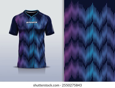 Modelo de design de camisa esporte mockup aurora luz onda abstrata para futebol futebol futebol, corrida, esportes, aurora azul cor rosa