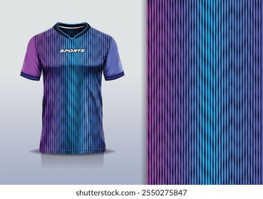 Modelo de design de camisa esporte mockup aurora luz onda abstrata para futebol futebol futebol, corrida, esportes, aurora azul cor rosa