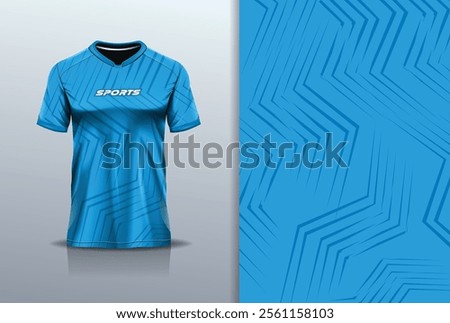 Sport jersey design template mockup sharp line for football soccer, running, esports, blue color