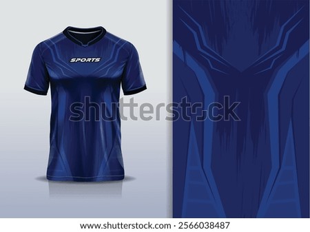 Sport jersey design template mockup sharp line grunge texture for football soccer, running, esports, blue navy color