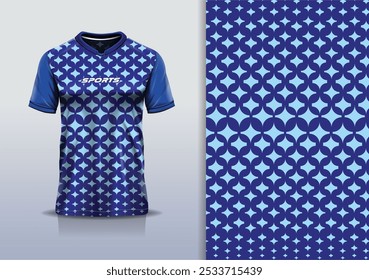 Padrão de luz de estrela do modelo do design da camisa do esporte para futebol futebol, corrida, esportes, cor azul da marinha