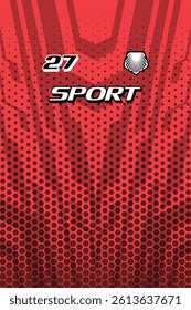 Sport jersey design template vector curve and diamond line for racing, running, esports, red color EPS 10