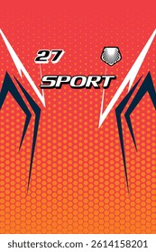 Sport jersey design template vector curve and diamond line for racing, running, esports, red color EPS 10