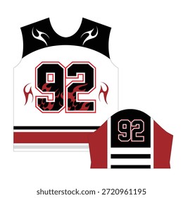 número 92 do vetor de design da camisa esportiva