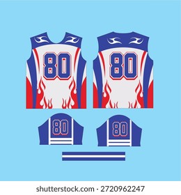 número 80 do vetor de design da camisa esportiva