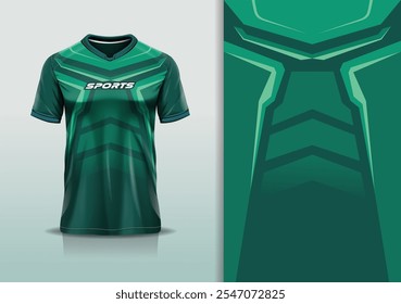 Camiseta esporte modelo de design de manga longa mockup stripe line corridas para motocross motocicleta futebol futebol, corridas, e esportes, cor verde
