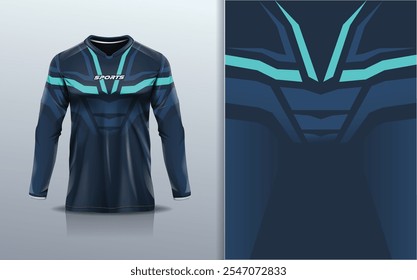 Jersey deportivo de manga larga de diseño de Plantilla maqueta raya línea de carreras para motocross motocicleta fútbol fútbol, carreras, e sports, color verde