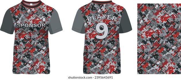 Sport jersey mock up with abstract pattern