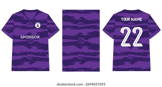 esporte jersey mock up padrão para sublimação com um tema roxo