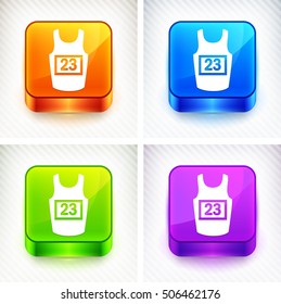 Sport Jersey on Color Square Buttons