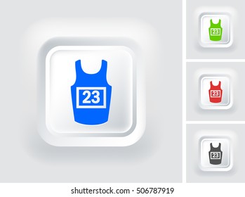 Sport Jersey on White Square Button