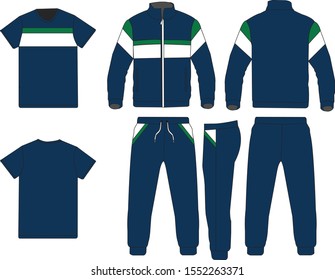 sport jersey and pants jogging vector with a strip on hand