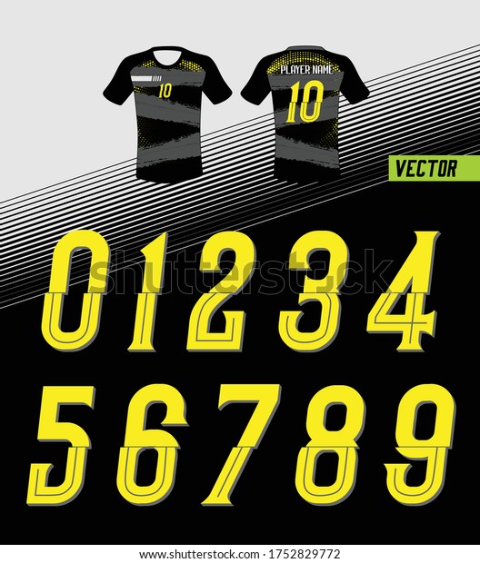 Sport Jersey Shirt Number Uniform Numbers Stock Vector (Royalty Free ...