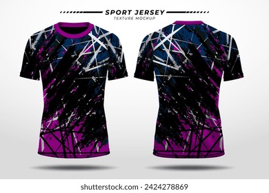 Sport jersey soccer, racing, texture pattern with vector 3D mockup front and back view