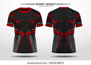 Sport jersey soccer, racing, texture pattern with vector 3D mockup front and back view