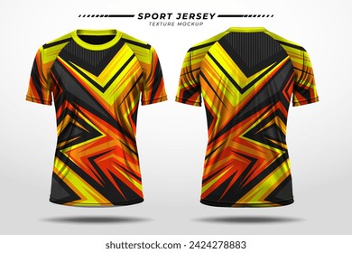 Sport jersey soccer, racing, texture pattern with vector 3D mockup front and back view