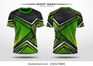 Sport jersey soccer, racing, texture pattern with vector 3D mockup front and back view