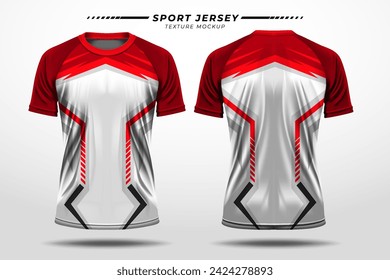 Sport jersey soccer, racing, texture pattern with vector 3D mockup front and back view