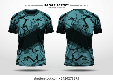 Sport jersey soccer, racing, texture pattern with vector 3D mockup front and back view