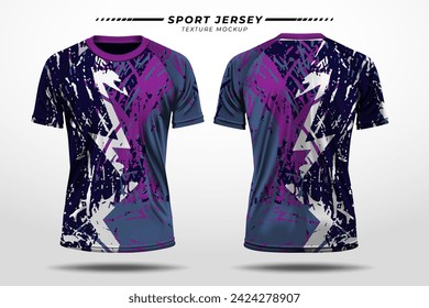 Sport jersey soccer, racing, texture pattern with vector 3D mockup front and back view