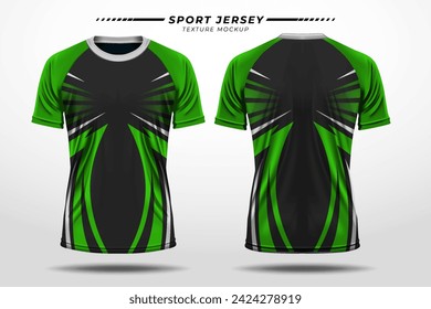 Sport jersey soccer, racing, texture pattern with vector 3D mockup front and back view