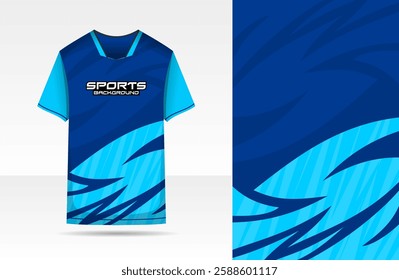 Sport jersey template design for football soccer racing running blue color