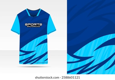 Sport jersey template design for football soccer racing running blue color