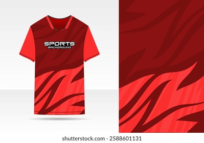 Sport jersey template design for football soccer racing running red color