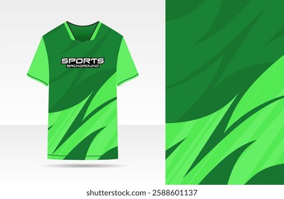 Sport jersey template design for football soccer racing running green color