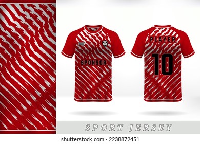 Sport jersey template design in red and white stripes