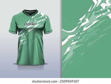 Modelo de camisa de esporte mockup design abstrato para futebol futebol, corrida, corrida, esportes e, cor verde