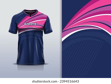 Sport jersey template mockup curve design for football soccer, racing, running, e sports, pink color