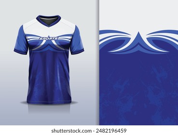 Sport jersey template mockup curve grunge texture design for football soccer, racing, running, e sports, navy blue color