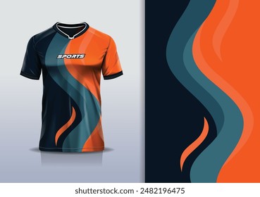 Sport jersey template mockup curve design for football soccer, racing, running, e sports, orange black gray color