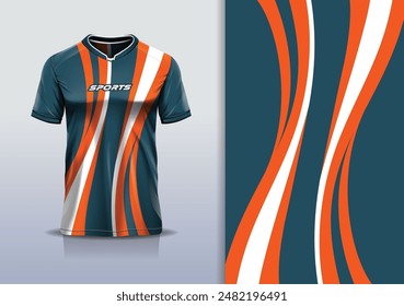 Sport jersey template mockup curve design for football soccer, racing, running, e sports, orange white gray color