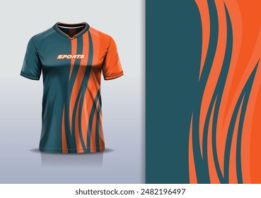 Sport jersey template mockup curve design for football soccer, racing, running, e sports, orange gray color