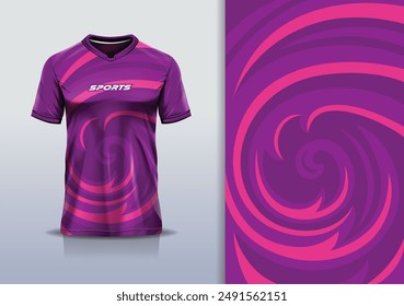 Sport jersey template mockup curve circle design for football soccer, racing, running, e sports, purple color