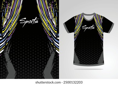 Sport jersey template mockup curve grunge design for football soccer, racing, running, e sports, blue white color