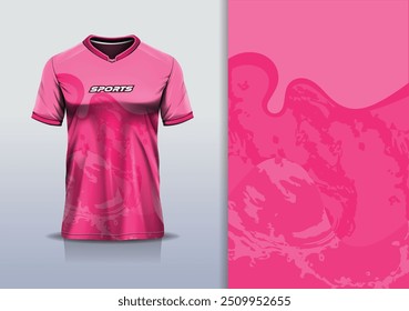 Modelo de camisa de esporte mockup curva onda grunge textura design para futebol futebol, corrida, corrida, esportes e, cor rosa