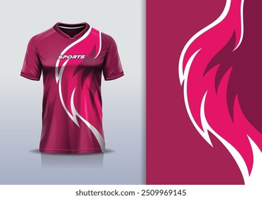 Modelo de camisa esporte mockup projeto de linha de curva para futebol futebol, corrida, corrida, e esportes, cor vermelha