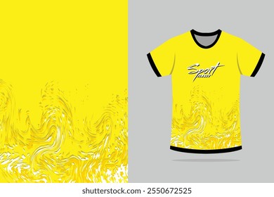 Modelo de camisa de esporte modelo mockup design curva para futebol futebol, corrida, corrida, e esportes, preto cinza amarelo cor branca EPS 10