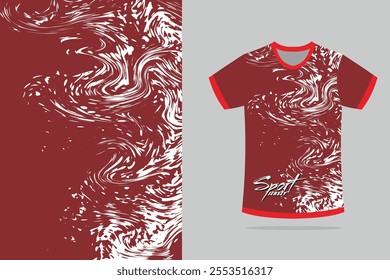 Sport jersey template mockup curve design for football soccer, racing, running, e sports, red color EPS 10