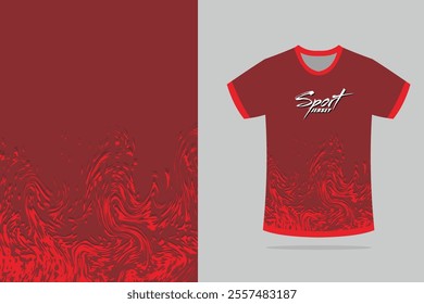 Sport jersey template mockup curve design for football soccer, racing, running, e sports, red color EPS 10