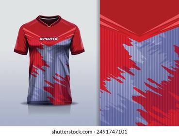 Sport jersey template mockup line stripe grunge design for football soccer, racing, running, e sports, red black white color