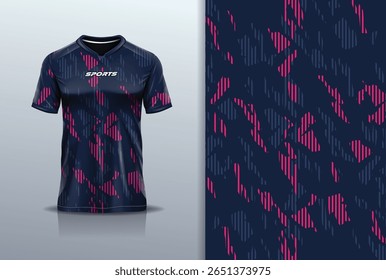 Modelo de camisa de esporte mockup linha textura grunge rústico abstrato vetor design para futebol futebol, corrida, corrida, e esportes, rosa cinza cor azul