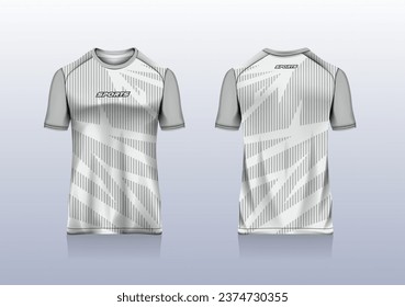 Sport jersey template mockup stripe line simple abstract design for football soccer, racing, esport, running, gray color