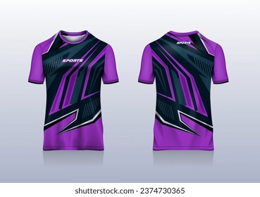 Sport jersey template mockup stripe line abstract design for football soccer, racing, esport, running, purple color