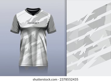 Sport jersey template mockup stripe line simple abstract design for football soccer, racing, esport, running, gray color